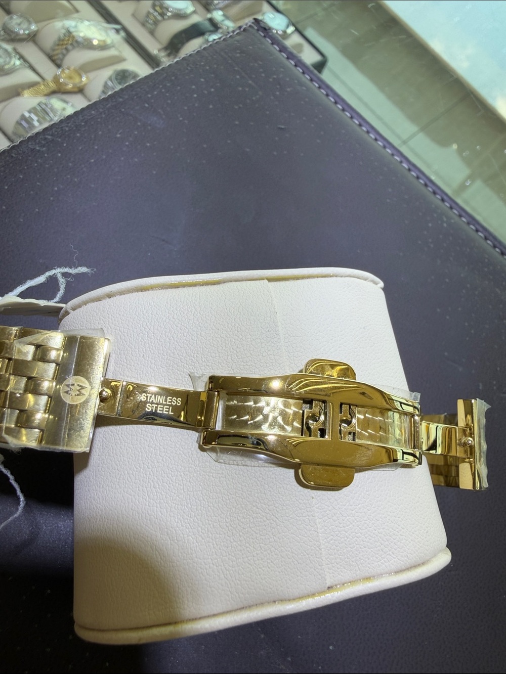 Michele Gold-Tone Diamond Accent Chronograph Watch with White Dial - Picture 9 of 14